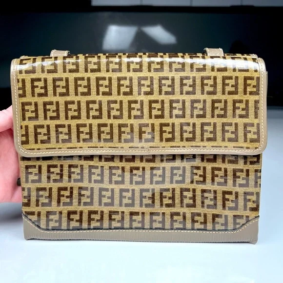FENDI Zucca Shoulder Bag Coating Canvas And Leather